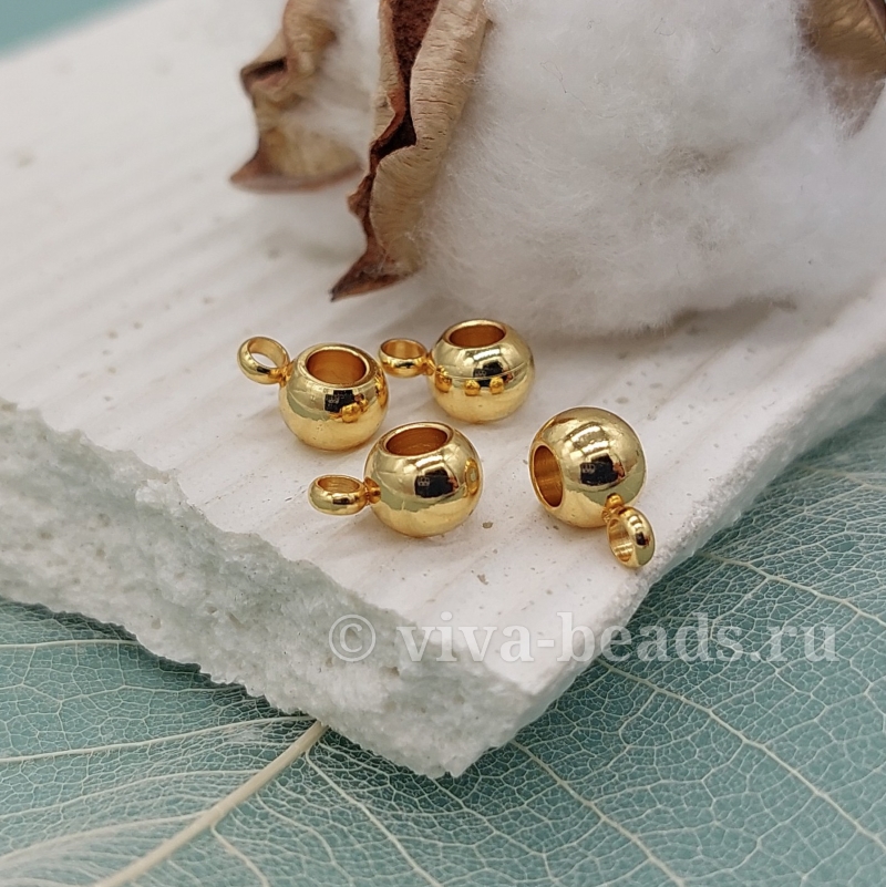 Бейл 9x6x4.5 мм внутр. d 3 мм цвет золото (6364) купить в Воронеже | Заказать в интернет-магазине Viva Beads
