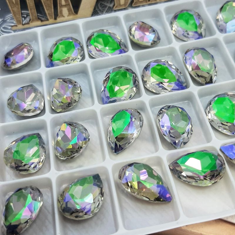 Кристалл капля 10 х 14 мм хрустальное стекло Ghost Light (4107) купить в Воронеже | Заказать в интернет-магазине Viva Beads
