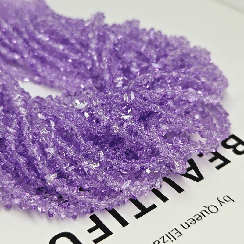 Нить 35 см Бусина стеклянная крошка ок. 4x3 мм фиолетовый (7338-4-ФИОЛ) купить в Воронеже  | Заказать в интернет-магазине Viva Beads
