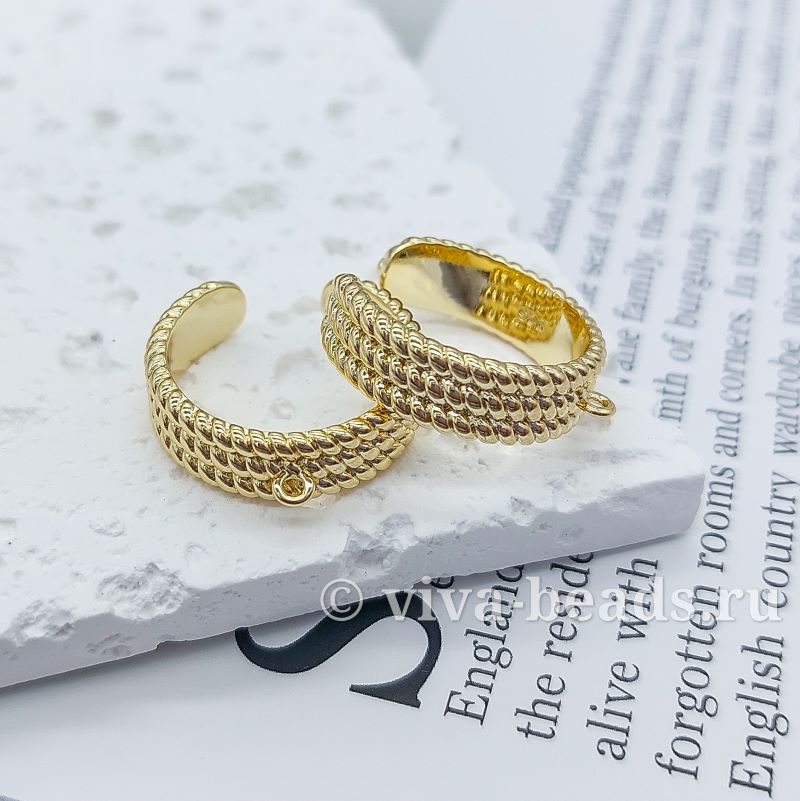 Основа для кольца с петлей свободный размер позолота (7142-З) купить в Воронеже | Заказать в интернет-магазине Viva Beads
