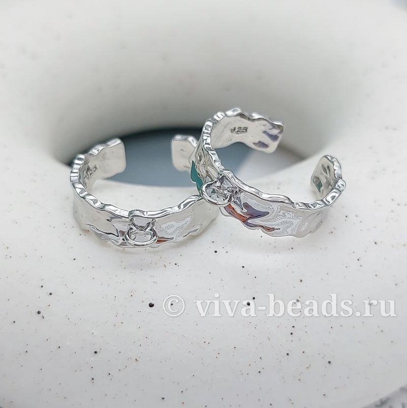Основа для кольца свободный размер родиевое покр. (7427-Р) купить в Воронеже | Заказать в интернет-магазине Viva Beads
