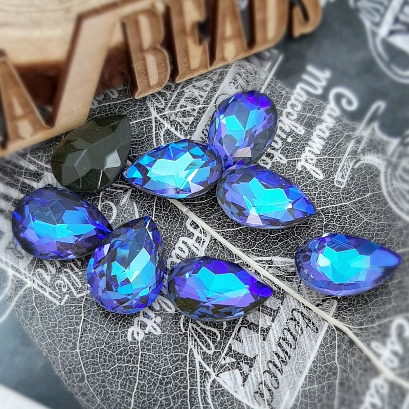 Кристалл капля 10 х 14 мм хрустальное стекло синий (4135) купить в Воронеже | Заказать в интернет-магазине Viva Beads
