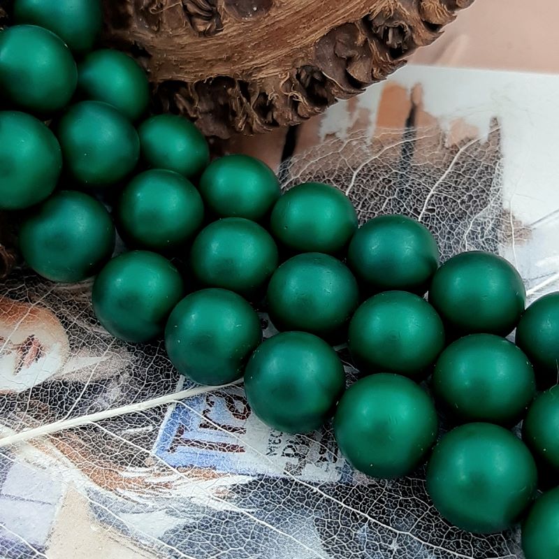 Жемчуг майорка матовый 10 мм изумрудный (2921-10) купить в Воронеже | Заказать в интернет-магазине Viva Beads
