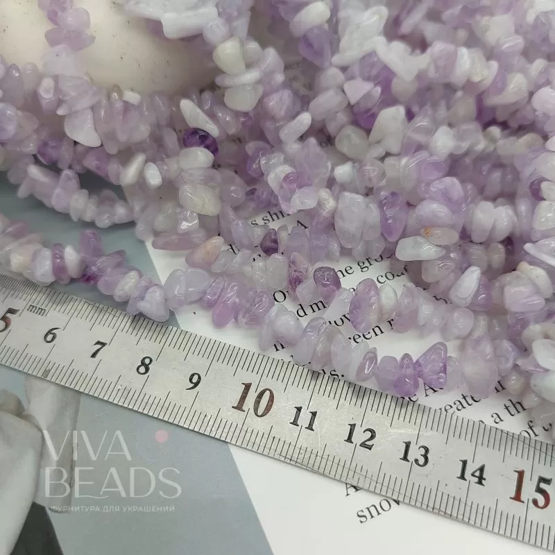 Нить 40 см Аметист лавандовый крошка 5-8 мм (7622) купить в Воронеже | Заказать в интернет-магазине Viva Beads
