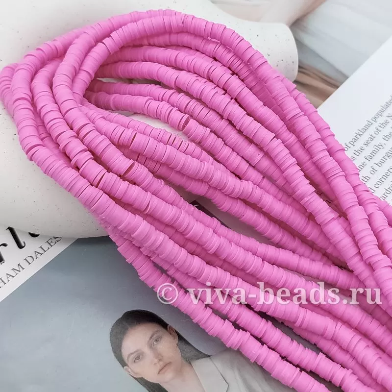 Нить 40 см Каучук (пластик) 6 мм цвет ярко-розовый (5308-ЯРОЗ) купить в Воронеже | Заказать в интернет-магазине Viva Beads
