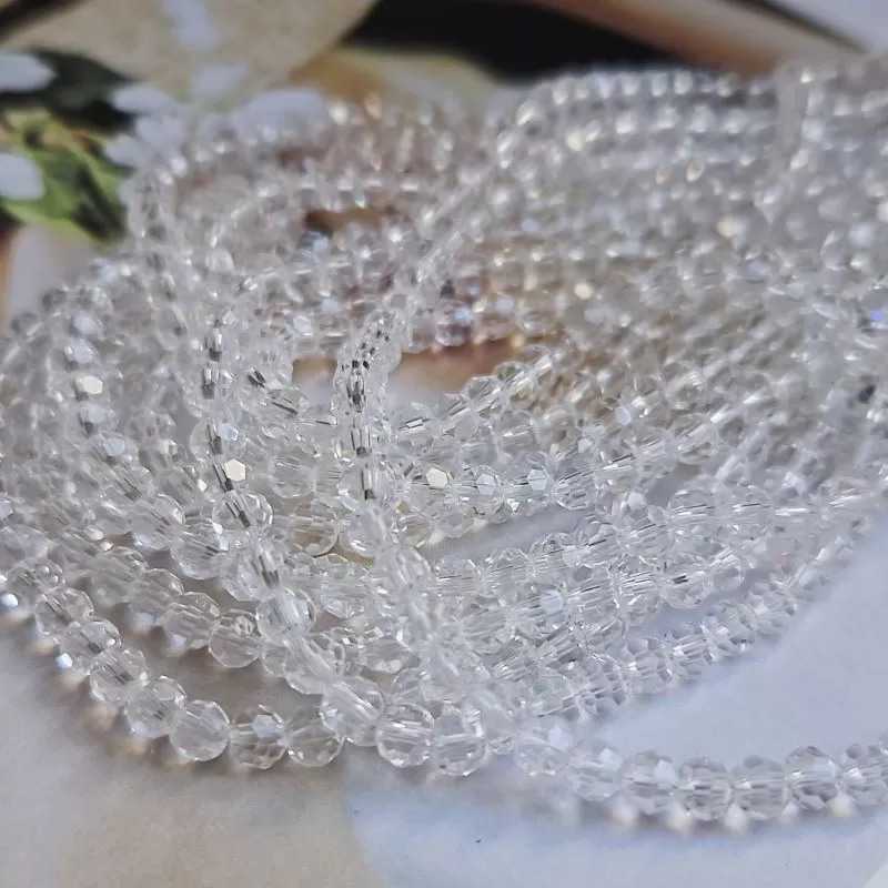 Нить 30 см Хрустальные бусины граненый шар 4 мм прозрачный (8466-4-ПРОЗ) купить в Воронеже  | Заказать в интернет-магазине Viva Beads
