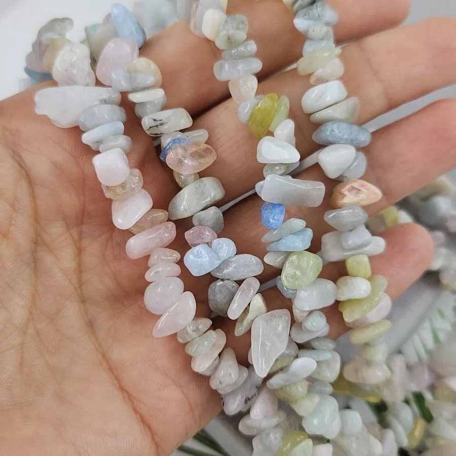 Нить 39 см Берилл / морганит / крошка 5-8 мм (7618) для бижутерии купить с доставкой по России | Интернет‑магазин Viva Beads
