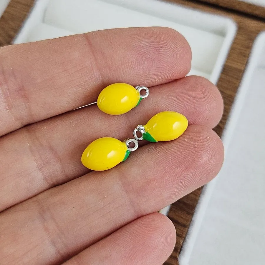 Подвеска лимон 12.2х6.9 мм эмаль, желтый, родиевое покрытие (9726-Р) купить с доставкой по России | Интернет-магазин Viva Beads