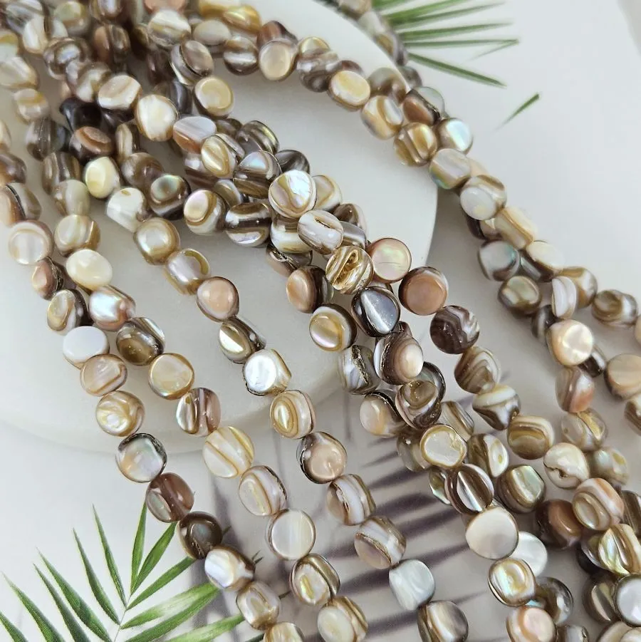 Нить 19 см Перламутр натуральный 5-7 мм бусины фри форм, кофейный (10073) для бижутерии купить с доставкой по России | Интернет‑магазин Viva Beads
