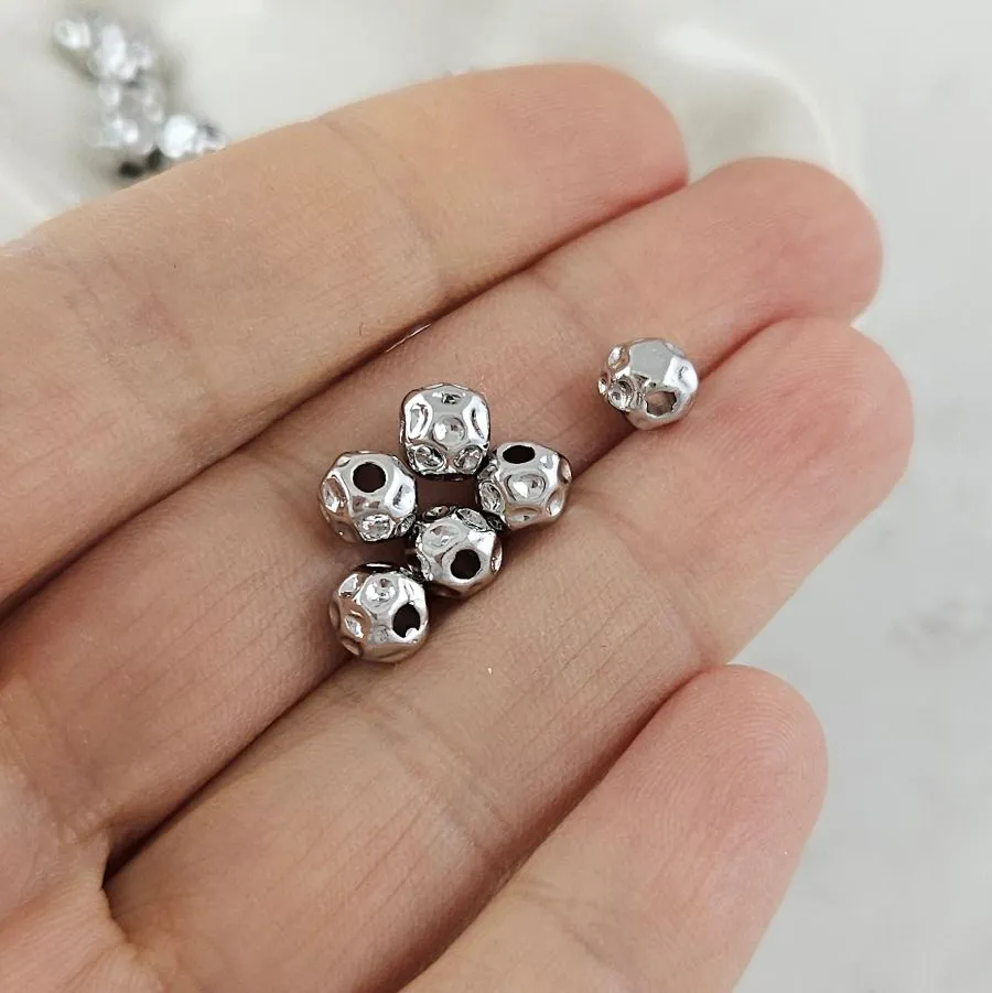 1 шт. Бусина разделитель круглая 5.1х5.9 мм родиевое покрытие (10099-Р) купить с доставкой по России | Интернет-магазин Viva Beads