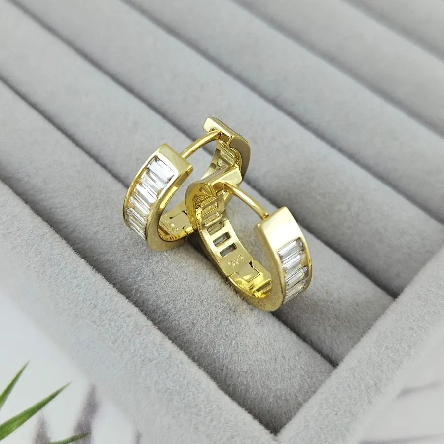 Швензы конго, бублики с фианитами 20х5 мм, позолота 14К (10086-З) купить с доставкой по России | Интернет-магазин Viva Beads