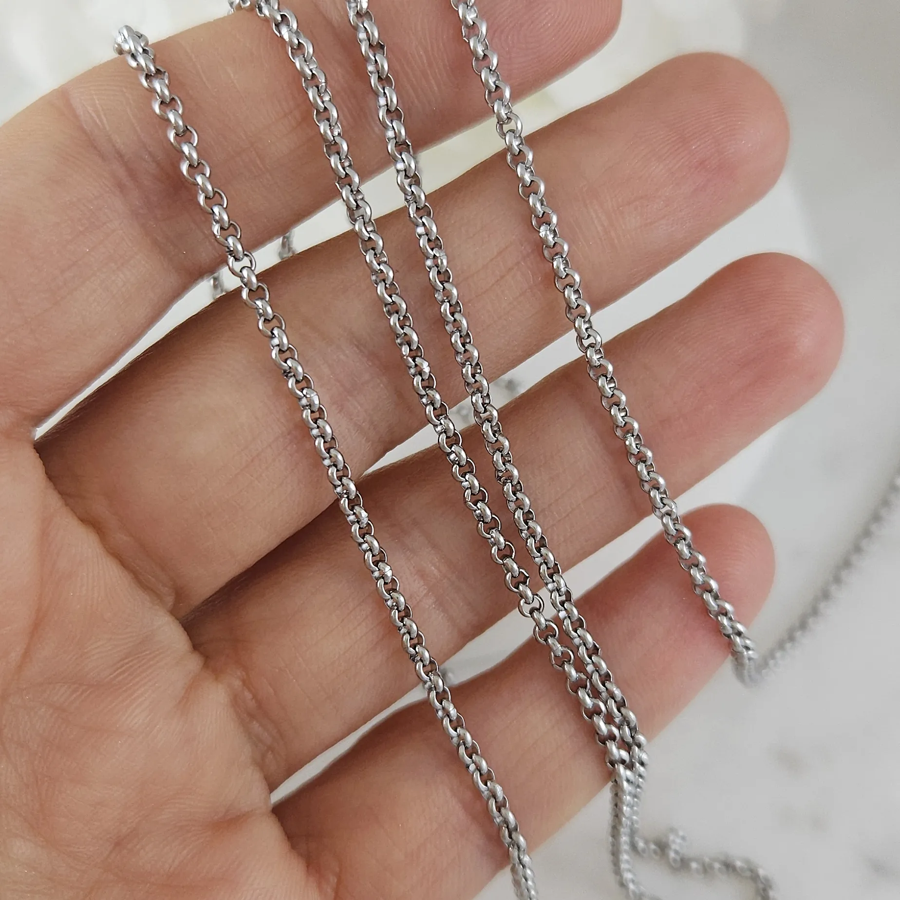 50 см Цепь роло 2 мм нержавеющая сталь (6498/2) купить с доставкой по России | Интернет-магазин Viva Beads