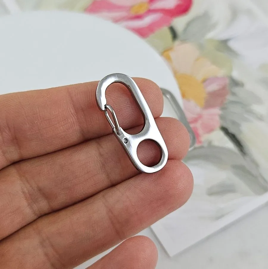 Замок карабин 27х12 мм, нержавеющая сталь (10137-27) замок для украшений купить с доставкой по России | Интернет-магазин Viva Beads