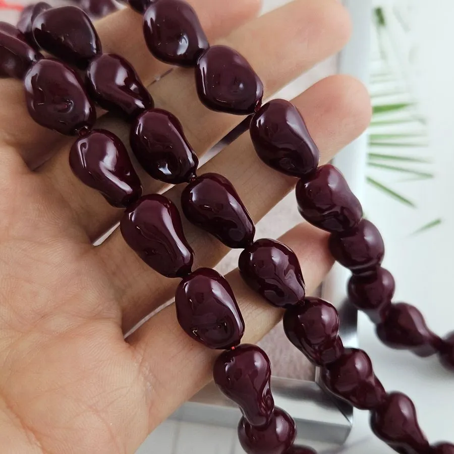 1 шт. Жемчуг майорка Капля барокко бусины 15х11.2х10.2 мм, бордовый (10082-15) купить с доставкой по России | Интернет-магазин Viva Beads