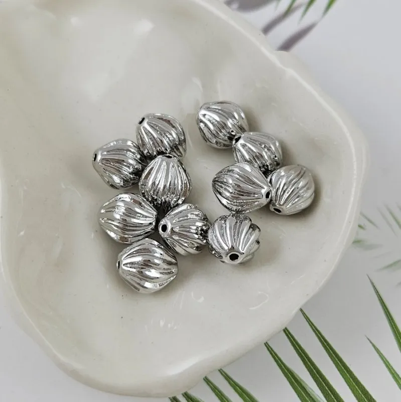 1 шт. Бусина разделитель 10х9 мм волнистая, родиевое покрытие (9997-Р) купить в Воронеже | Заказать в интернет-магазине Viva Beads
