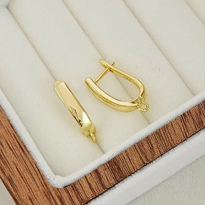 Швензы с английским замком базовые 18х3.5 мм позолота 14К (6310-З) швензы для серег купить с доставкой по России | Интернет-магазин Viva Beads