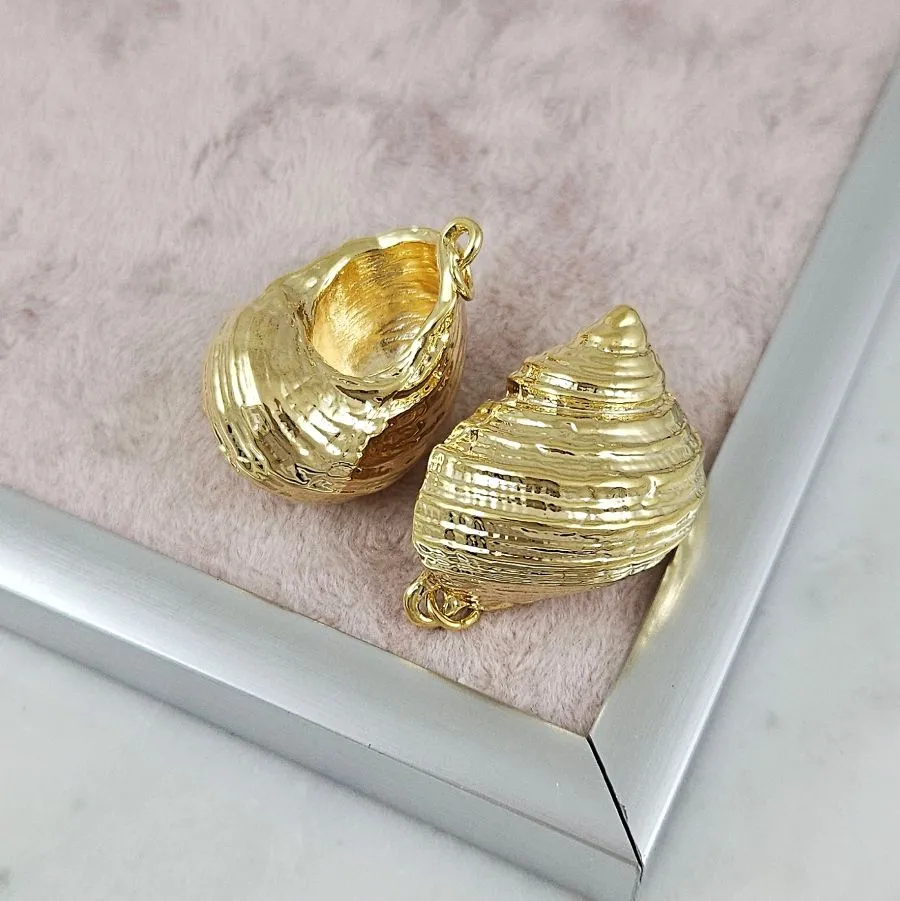 Подвеска кулон Ракушка 31x20 мм позолота 14К (10188-З) купить с доставкой по России | Интернет-магазин Viva Beads