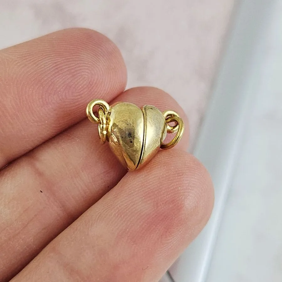 УЦЕНКА Замок магнитный Сердце 9.5x14.5x6.5 мм позолота 18к (8493-З-УЦ)