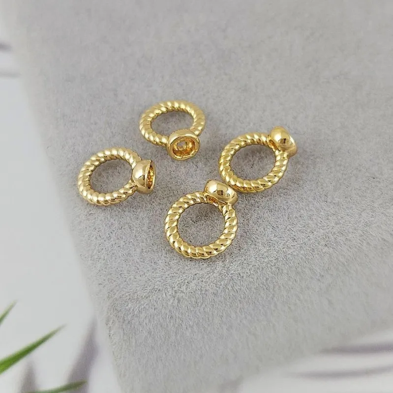 1 шт. Концевик шапочка с кольцом 8.2х7.3 мм, позолота 14К (9973-З) купить в Воронеже | Заказать в интернет-магазине Viva Beads
