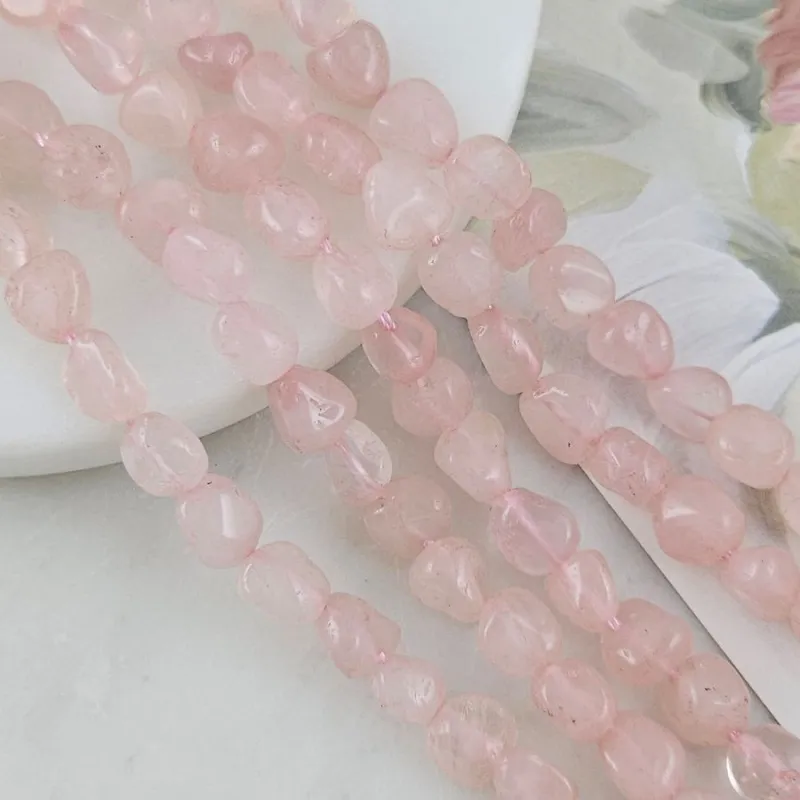 Нить 40 см Розовый кварц натуральный 4-7 мм бусины фри форм, галтовка (8108) для бижутерии купить с доставкой по России | Интернет‑магазин Viva Beads

