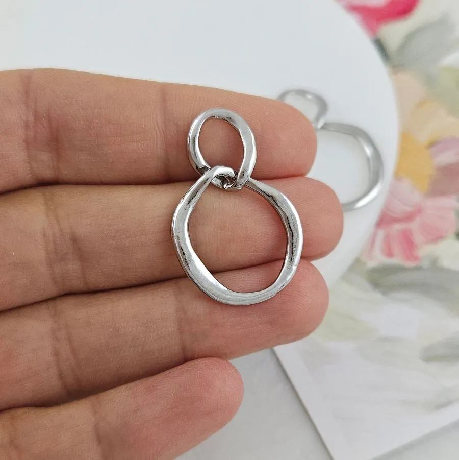 Подвеска - коннектор 30х19 мм, цвет платина (3657) купить с доставкой по России | Интернет-магазин Viva Beads