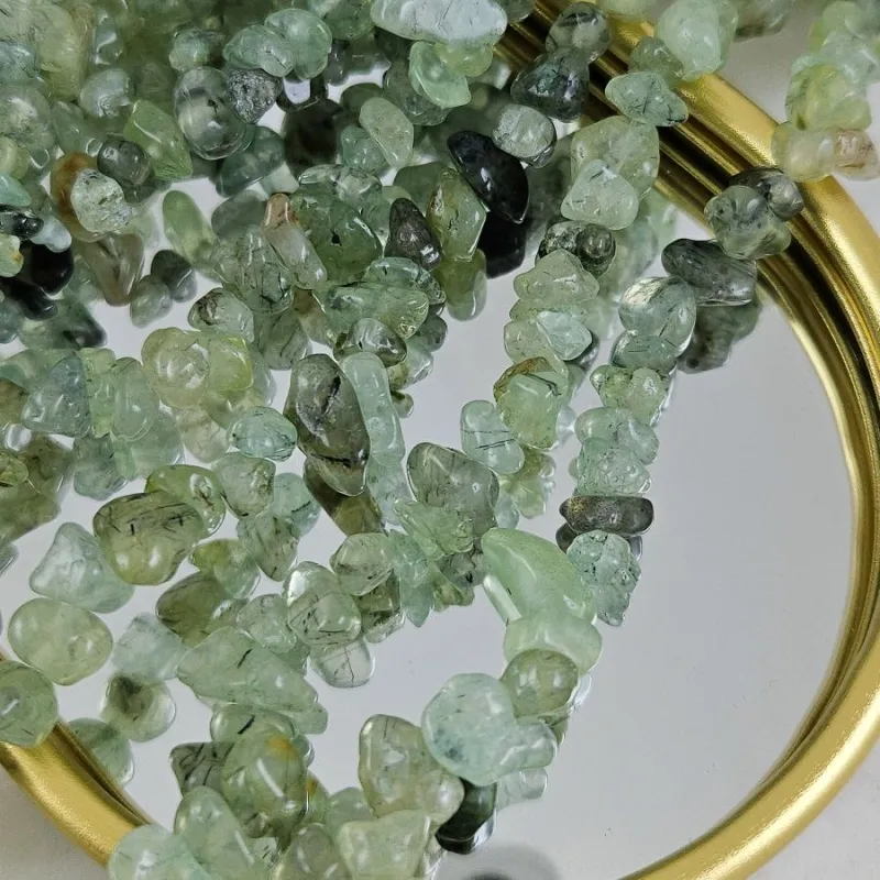 Нить 39 см Пренит натуральный 5-8 мм, бусины каменная крошка (10258) для бижутерии купить с доставкой по России | Интернет‑магазин Viva Beads
