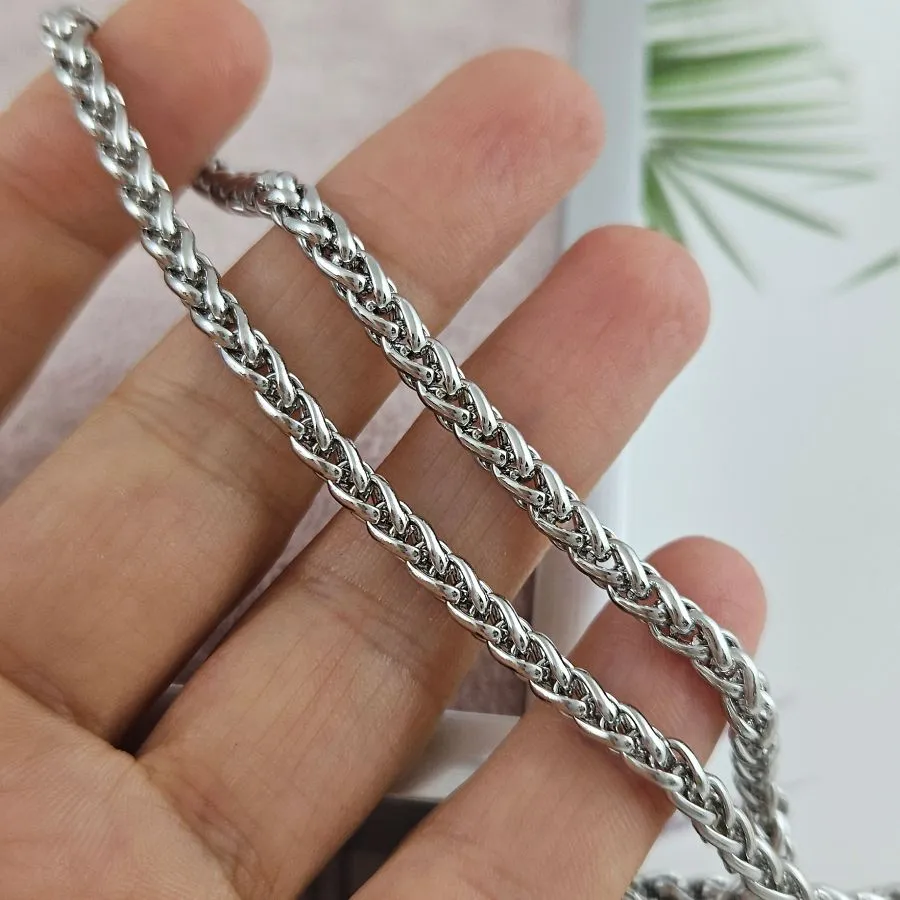 50 см Цепь змейка толщиной 4 мм, родиевое покрытие (6445-Р/4) купить с доставкой по России | Интернет-магазин Viva Beads