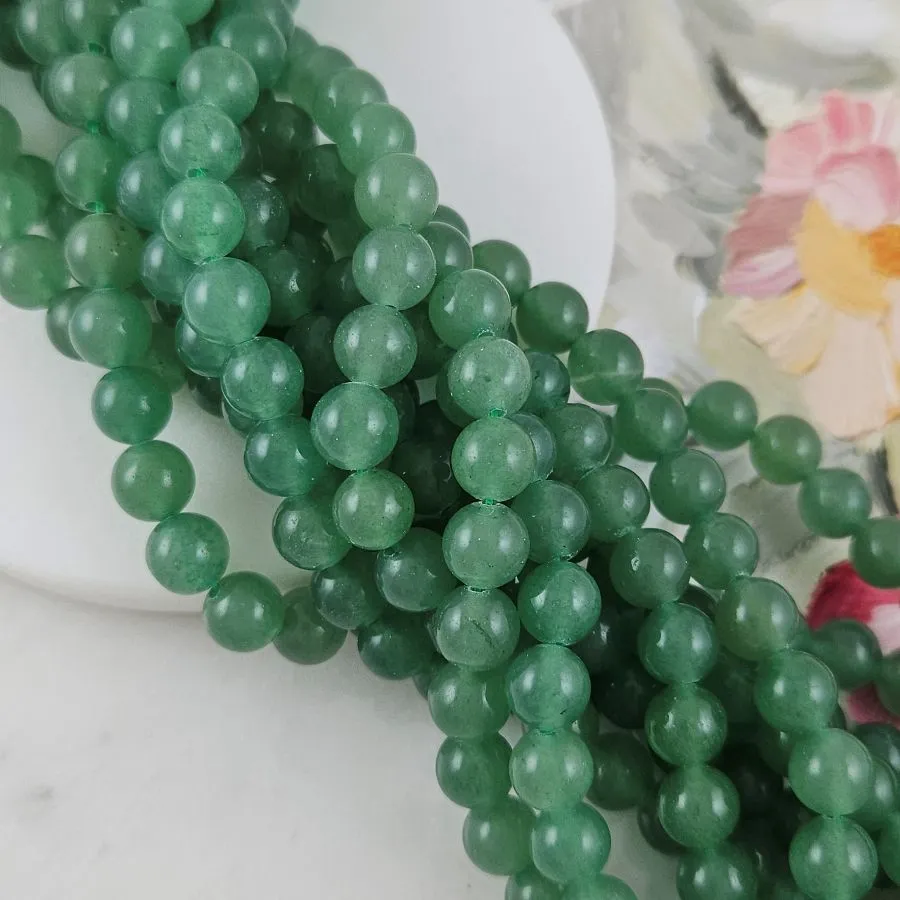 Нить 37 см Авантюрин натуральный ок. 8.5 мм бусины гладкий шар, зеленый (10156-8) для бижутерии купить с доставкой по России | Интернет‑магазин Viva Beads
