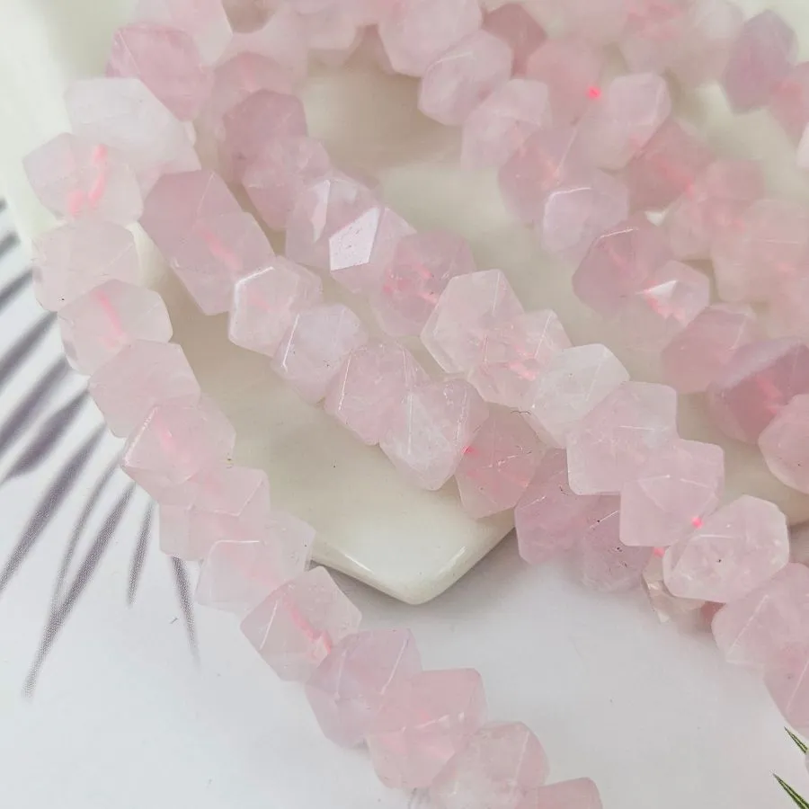 1 шт. Розовый кварц 16-21х7-7.5 мм бусины с крупными гранями (1009-РК) купить в Воронеже | Заказать в интернет-магазине Viva Beads
