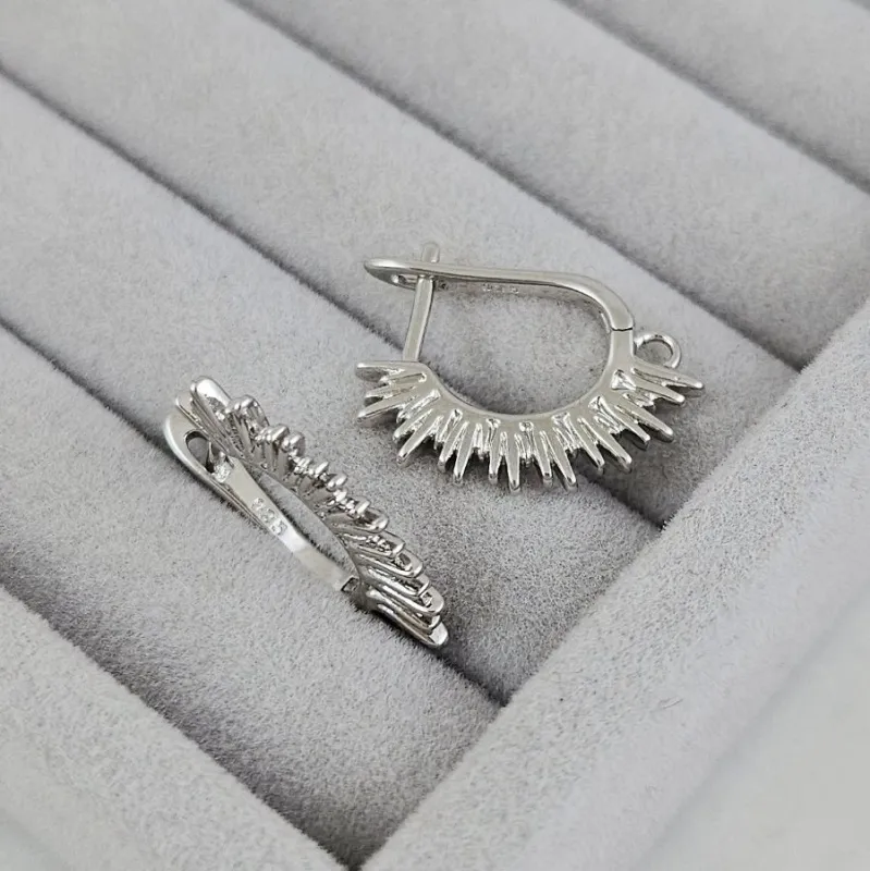 Швензы Шипы с английским замком 22х2 мм, родиевое покрытие (10202-Р) швензы для серег купить с доставкой по России | Интернет-магазин Viva Beads