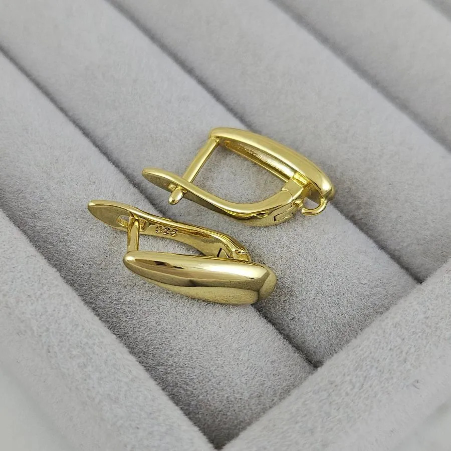 Швензы Капля с английским замком 16х5 мм позолота 14К (5380-З) швензы для серег купить с доставкой по России | Интернет-магазин Viva Beads