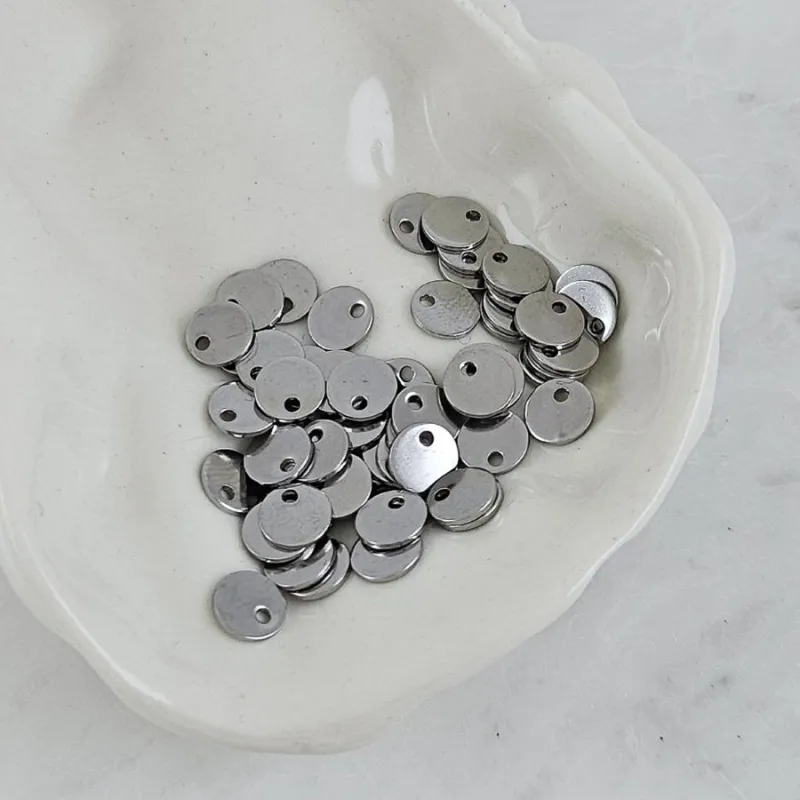 1 шт. Подвеска Круглая, шильдик 6 мм, нержавеющая сталь (10149-6) купить с доставкой по России | Интернет-магазин Viva Beads