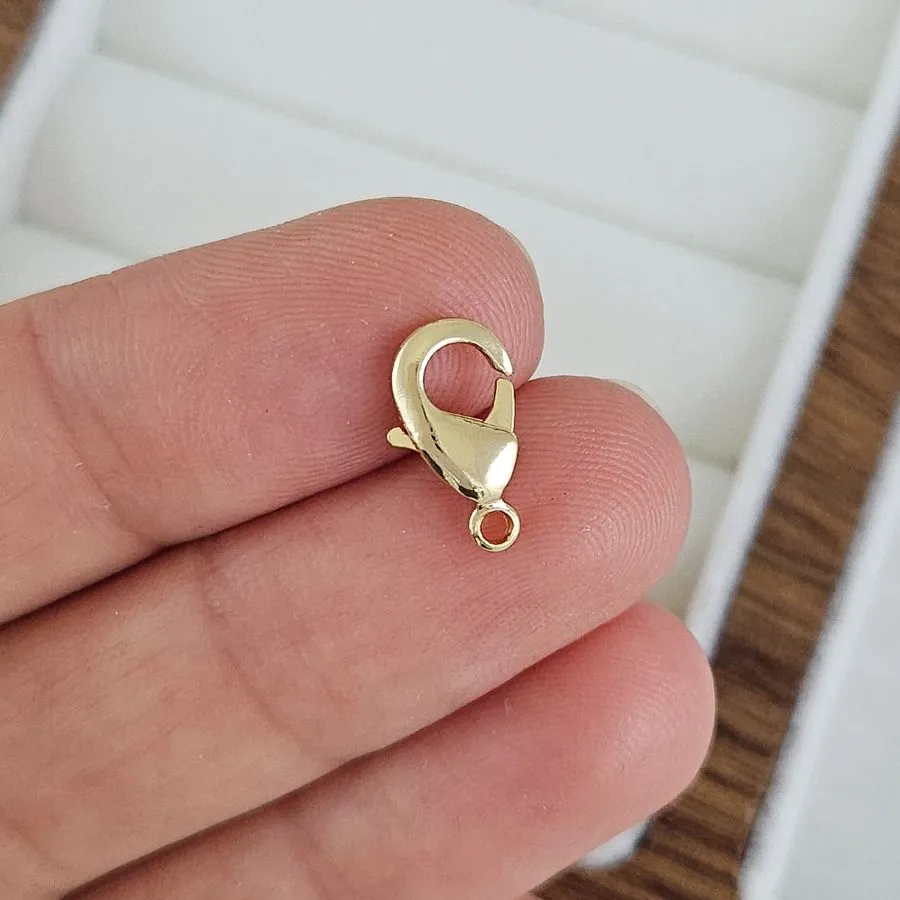 Замок лобстер 12 мм позолота 14К (2472-12-З) замок для украшений купить с доставкой по России | Интернет-магазин Viva Beads