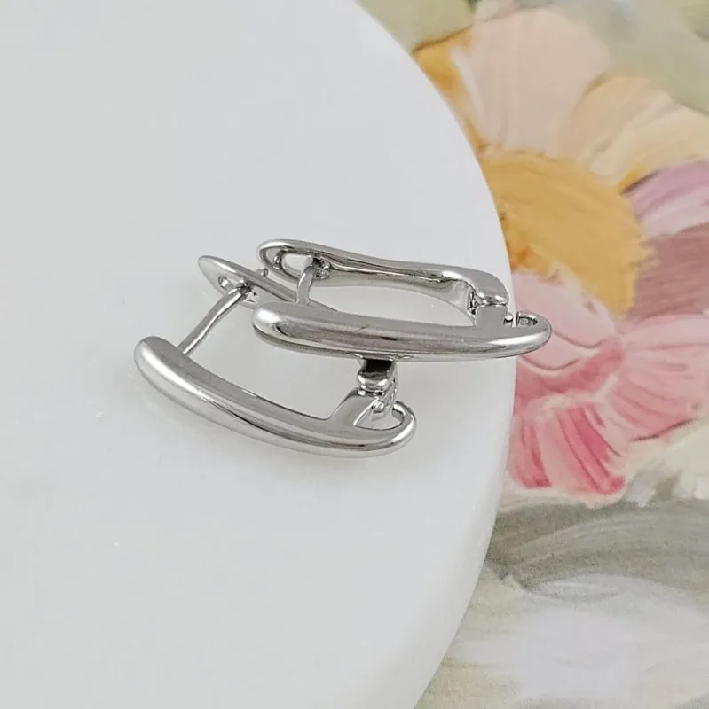 Швензы с английским замком базовые 18х2.6 мм, родиевое покрытие (10142-Р) швензы для серег купить с доставкой по России | Интернет-магазин Viva Beads