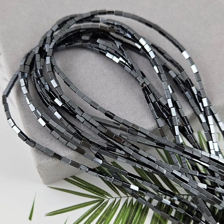 Нить 39 см Гематит /гематин / 2х4 мм прямоугольная бусина цвет черный (6996/4х2-Ч) купить в Воронеже | Заказать в интернет-магазине Viva Beads
