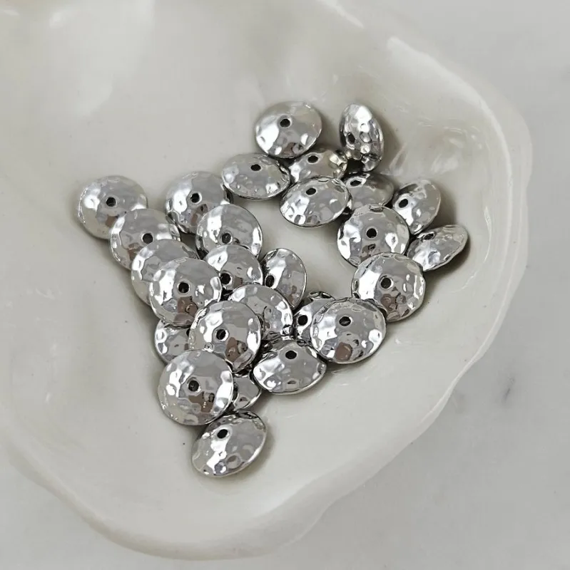 1 шт. Бусина разделитель 8х3 мм текстурированная, родиевое покрытие (10105-Р) купить с доставкой по России | Интернет-магазин Viva Beads