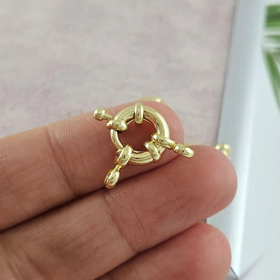 Замок круглый Штурвал 11 мм позолота 14к (5175-11-З) замок для украшений купить с доставкой по России | Интернет-магазин Viva Beads