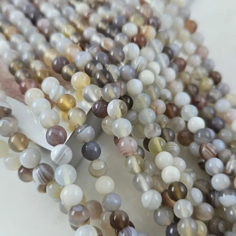 Нить 19 см Агат Ботсвана ок. 4.5  мм гладкие круглые бусины (5982-4) для бижутерии купить с доставкой по России | Интернет‑магазин Viva Beads

