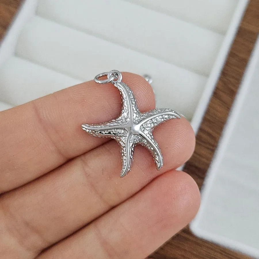 Подвеска кулон Морская звезда 23х21.4 мм, родиевое покрытие (9747-Р-21) купить с доставкой по России | Интернет-магазин Viva Beads