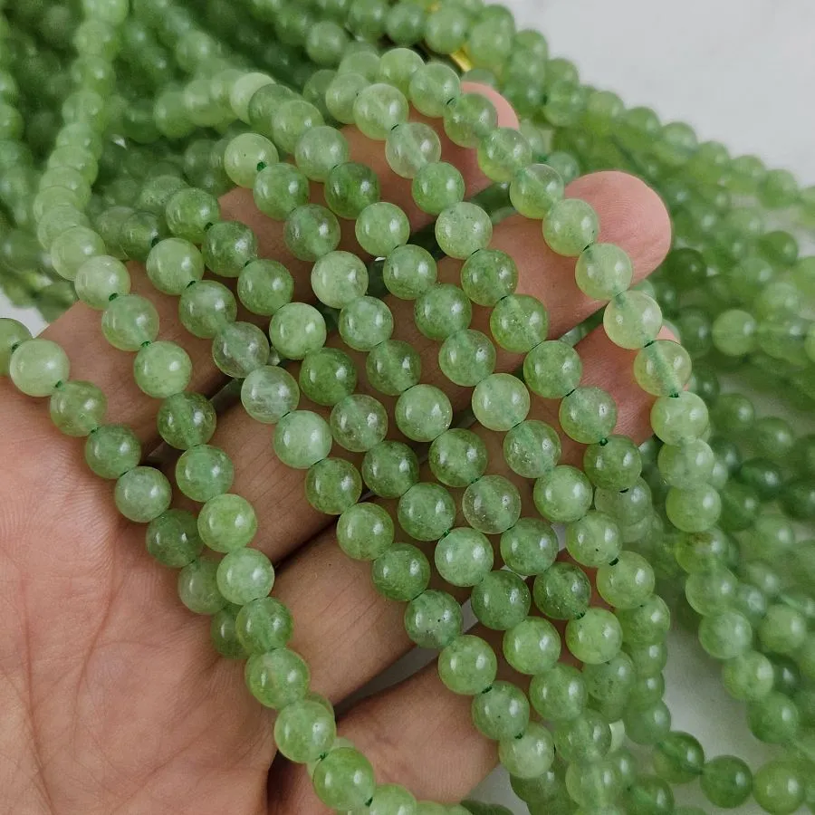 Нить 19 см Жадеит натуральный ок. 6.4 мм бусины гладкий шар, светло-зеленый (10278-6) для бижутерии купить с доставкой по России | Интернет‑магазин Viva Beads
