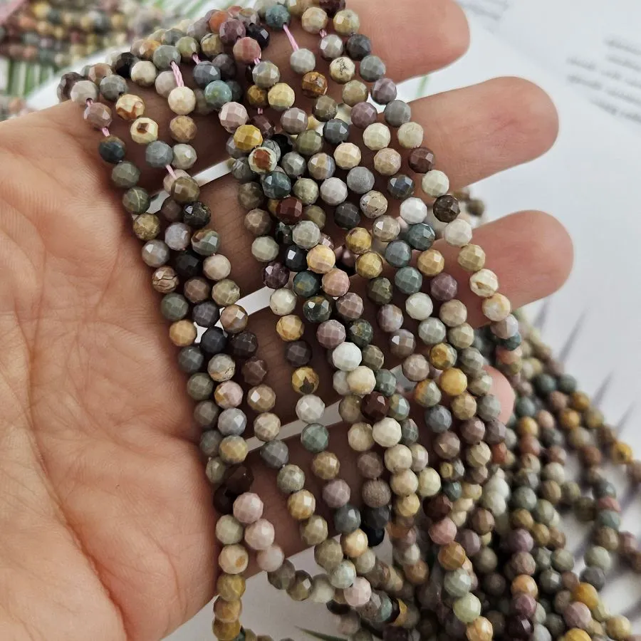 Нить 39 см Яшма натуральная ок. 4 мм граненые бусины (10049-4)  для бижутерии купить с доставкой по России | Интернет‑магазин Viva Beads
