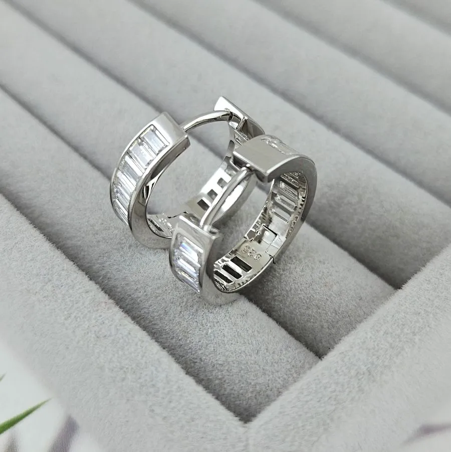 Швензы конго, бублики с фианитами 20х5 мм, родиевое покрытие (10086-Р) купить с доставкой по России | Интернет-магазин Viva Beads