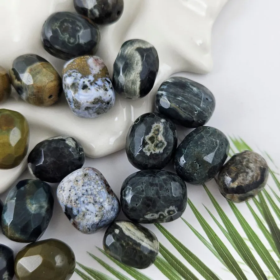 1 шт. Соколиный глаз натуральный ок. 16.6-19х13-15 мм бусины овальные с гранями (1010) для бижутерии купить с доставкой по России | Интернет‑магазин Viva Beads
