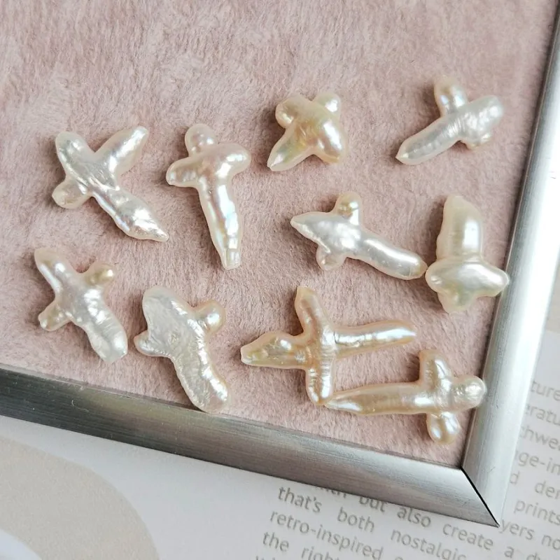 1 шт. Жемчуг речной барокко 16-30х14-20 мм, форма крест (6770-МАЛ) купить с доставкой по России | Интернет-магазин Viva Beads