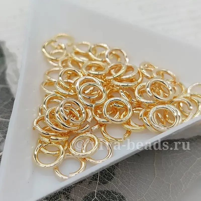1 шт. Колечки соединительные 9х1.2 мм позолота 14К (6764-З) соединительные колечки и кольца-коннекторы купить с доставкой по России | Интернет-магазин Viva Beads