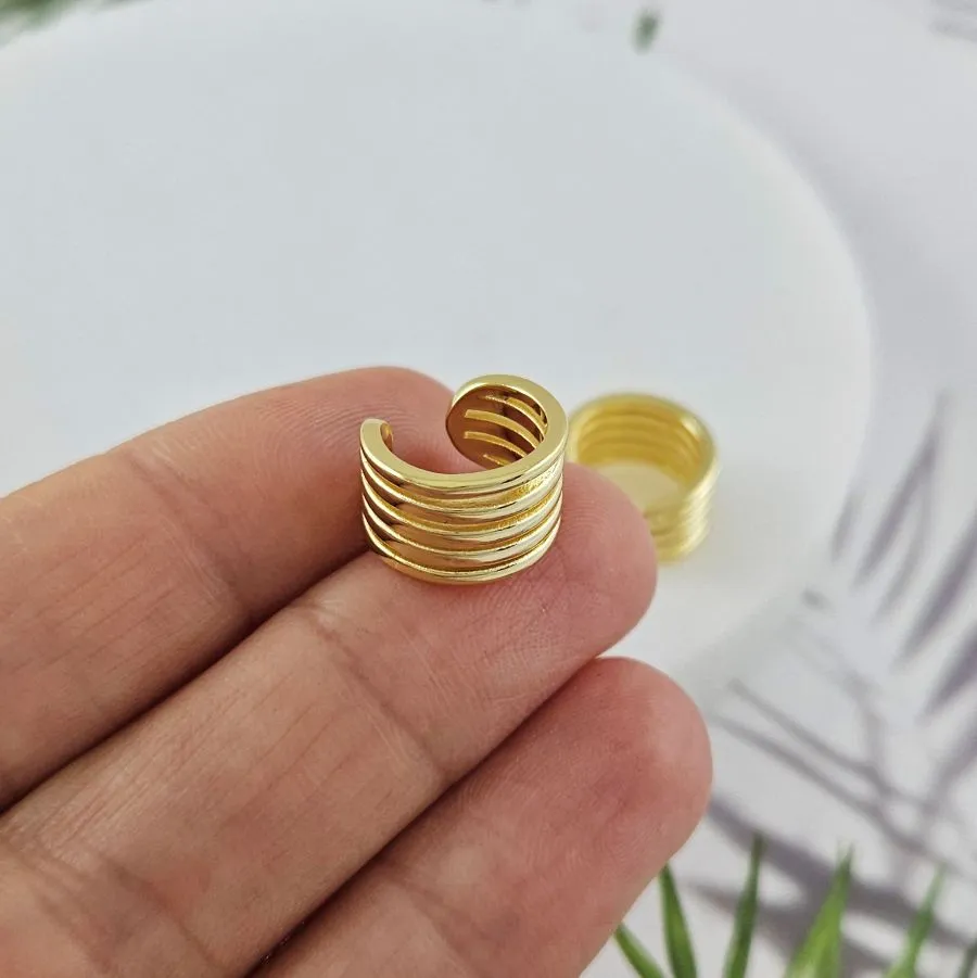 1 шт. Кафф на ухо 12.8х7.6 мм, позолота 14К (10047-З) купить с доставкой по России | Интернет-магазин Viva Beads