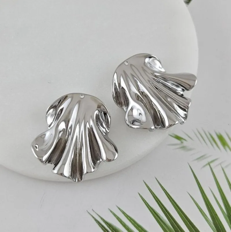 Подвеска Волнистая 31х30 мм, родиевое покрытие (10021-Р)