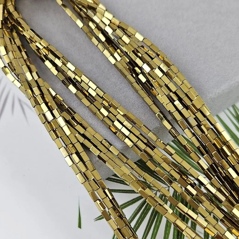 Нить 39 см Гематит /гематин / 2х4 мм прямоугольная бусина цвет античное золото (6996/4х2-З) купить в Воронеже | Заказать в интернет-магазине Viva Beads
