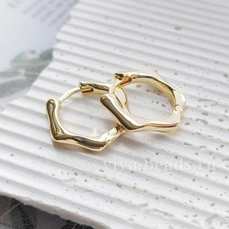 УЦЕНКА Швензы кольца (бублики, конго) 20х4 мм позолота (6796-З-УЦ)