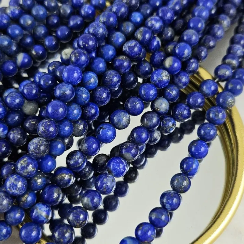 Нить 18 см Лазурит натуральный ок. 6.5-6.8 мм, бусины гладкий шар (2524-6) для бижутерии купить с доставкой по России | Интернет‑магазин Viva Beads
